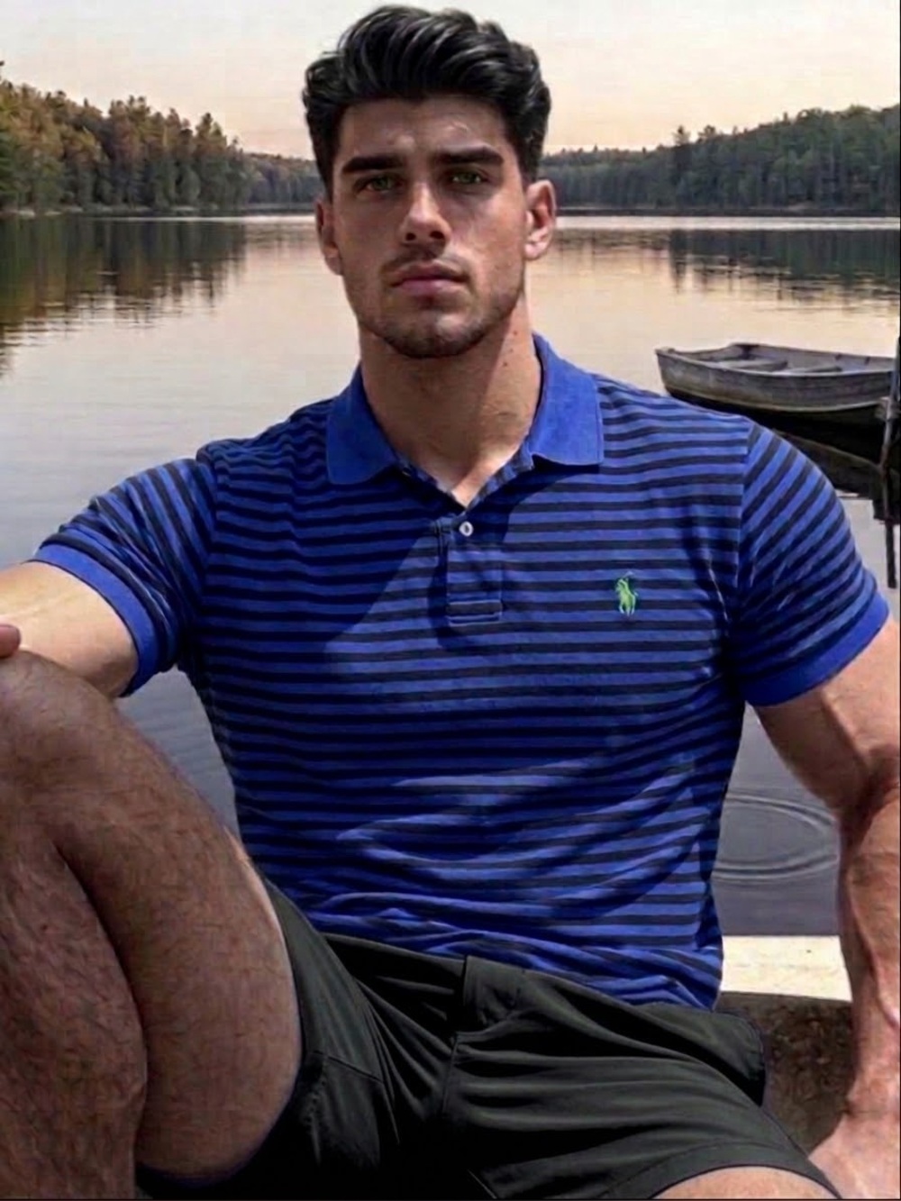 Polo by Ralph Lauren Blue Striped Men's Polo Shirt